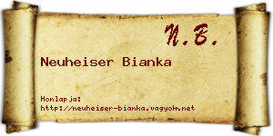 Neuheiser Bianka névjegykártya
